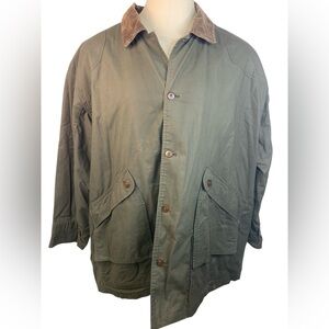English Squire Olive Green Lined Jacket with Corduroy Collar Men’s 4X Big